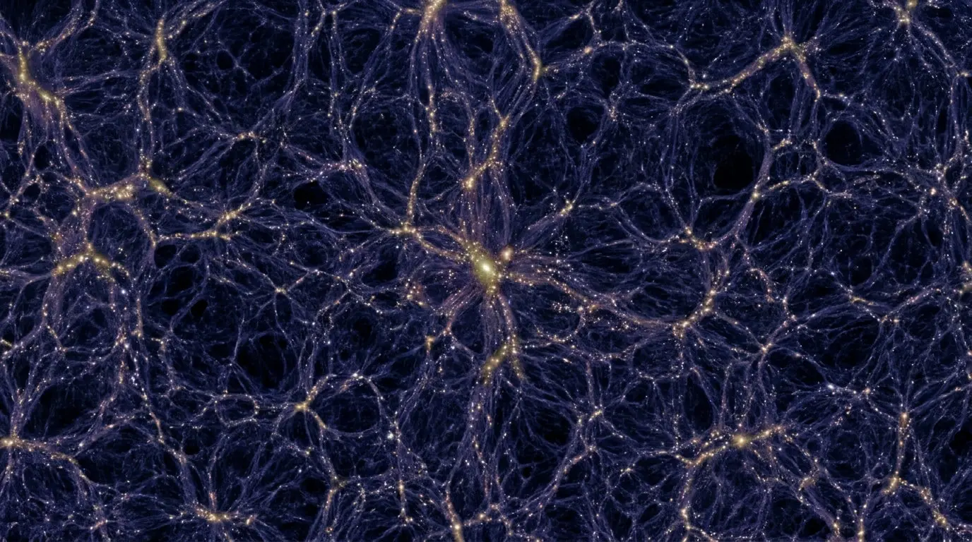 Visualization of the cosmic web — galaxies distributed across the universe