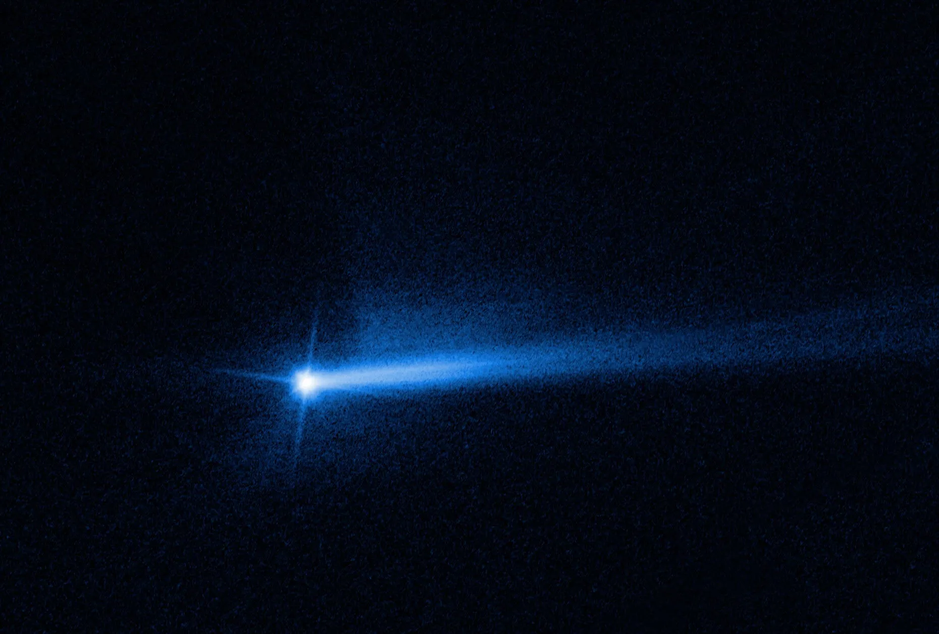 DART spacecraft's final image of asteroid Dimorphos seconds before impact, showing its rubble-pile surface in detail