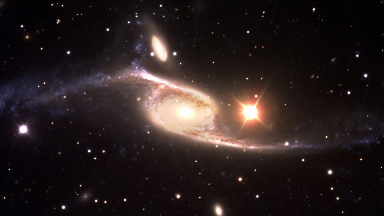 Composite image of NGC 6872, the largest known spiral galaxy